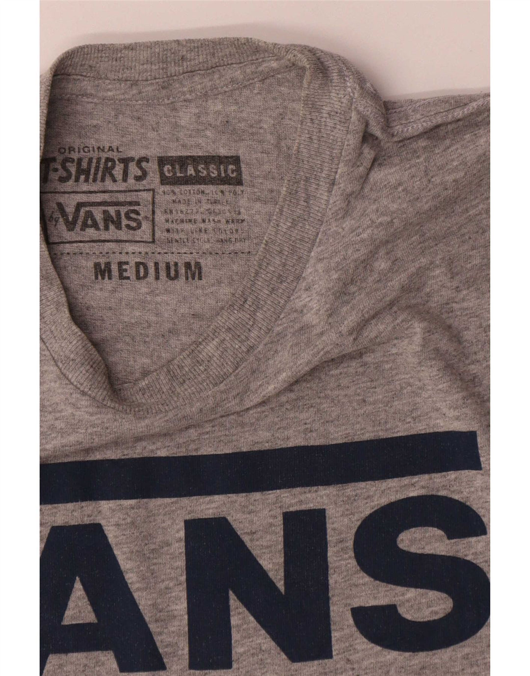 Vans Camiseta masculina gráfica Top de algodão cinza médio