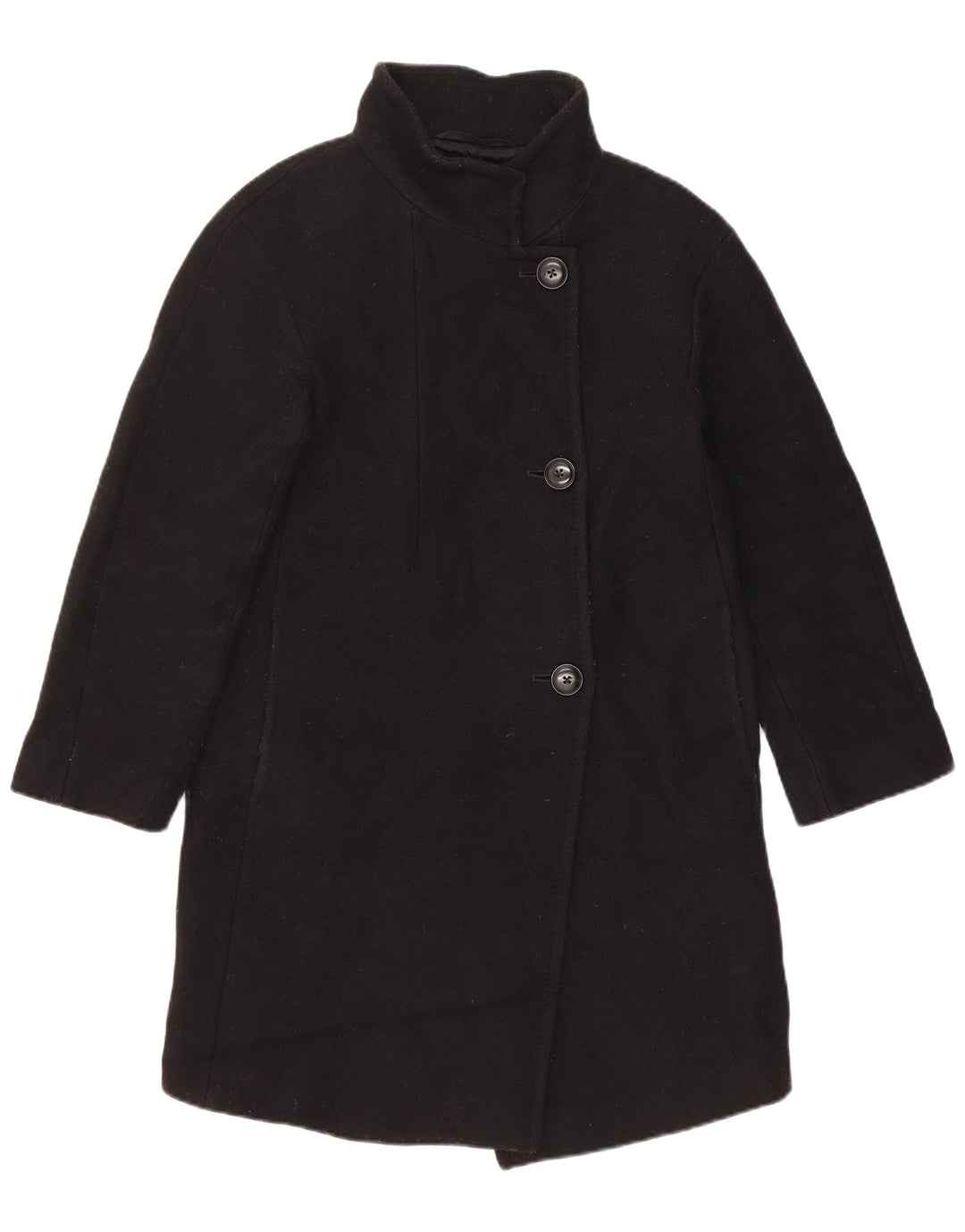 Sobretudo feminino Massimo Dutti solto EU 34 2XS lã preta