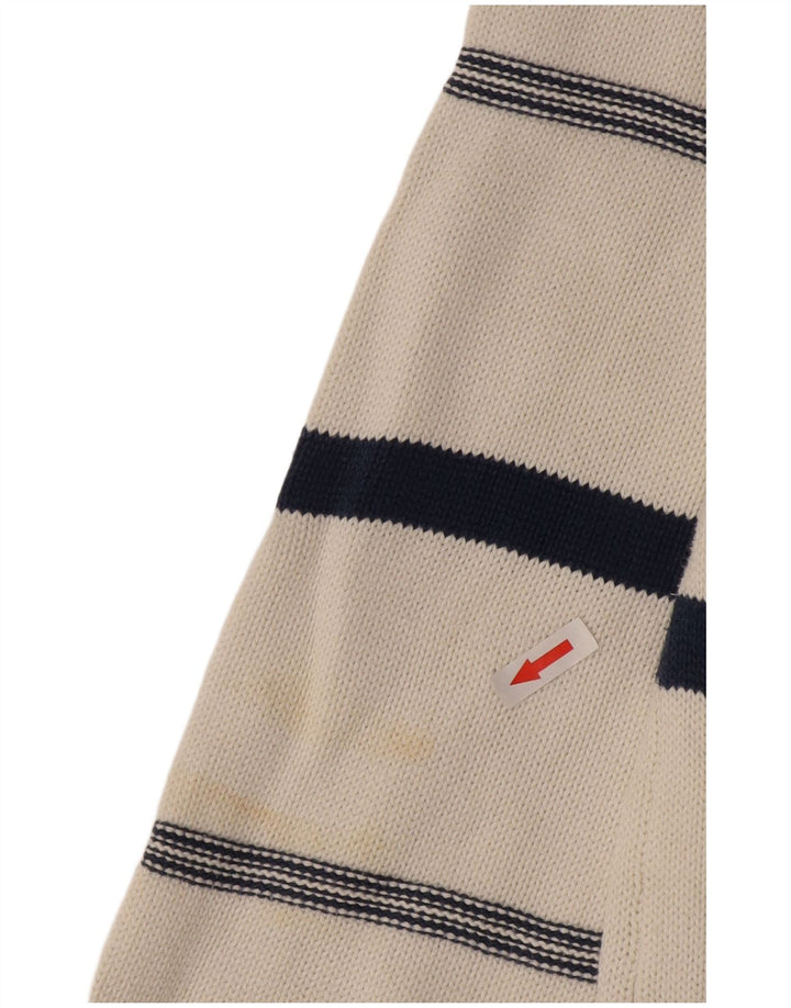 Suéter masculino Stefanel com decote em V XL branco Argyle/Diamante