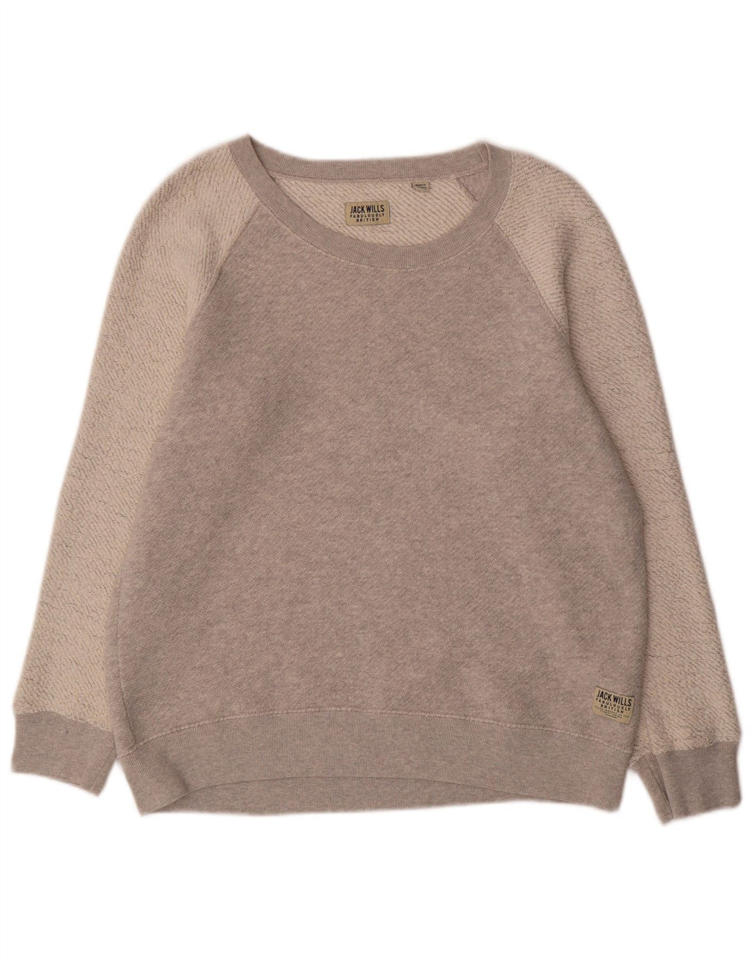 Jack Wills moletom masculino jumper cinza médio algodão colorblock