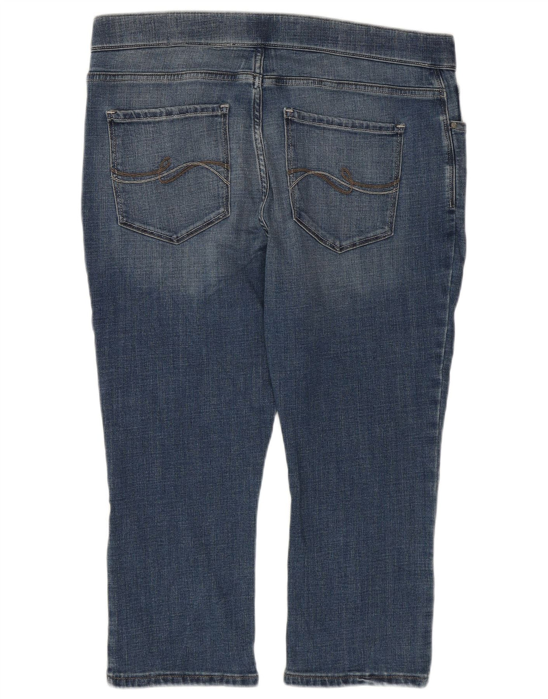 Calça jeans feminina LEE cintura média capri jegging EUA 16 2XL W38 L21 algodão azul