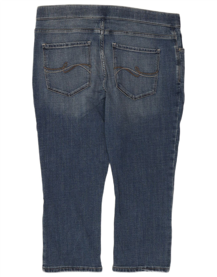 Calça jeans feminina LEE cintura média capri jegging EUA 16 2XL W38 L21 algodão azul