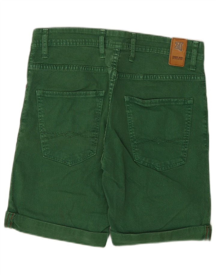 Zara Mens Denim Shorts EU 40 Médio W31 Verde