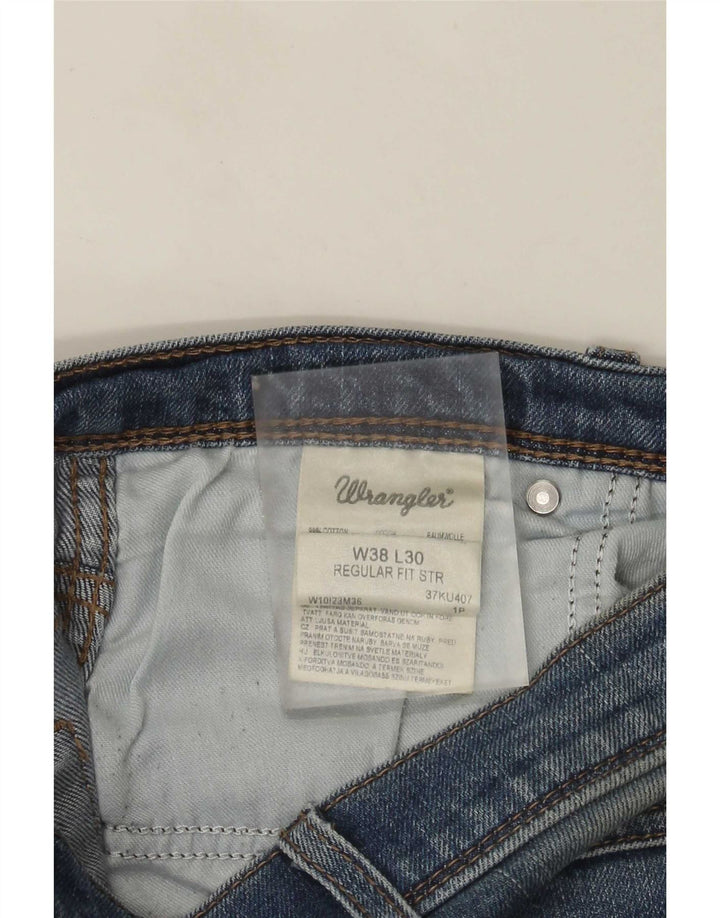 Wrangler masculino regular fit jeans reto W38 L30 algodão azul
