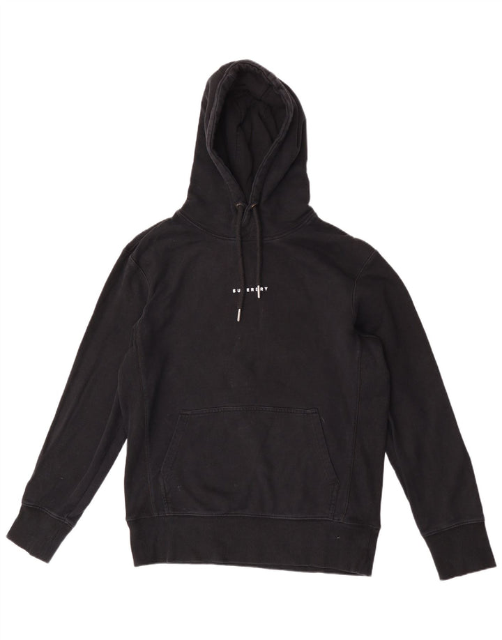 Superdry moletom com capuz masculino médio algodão preto