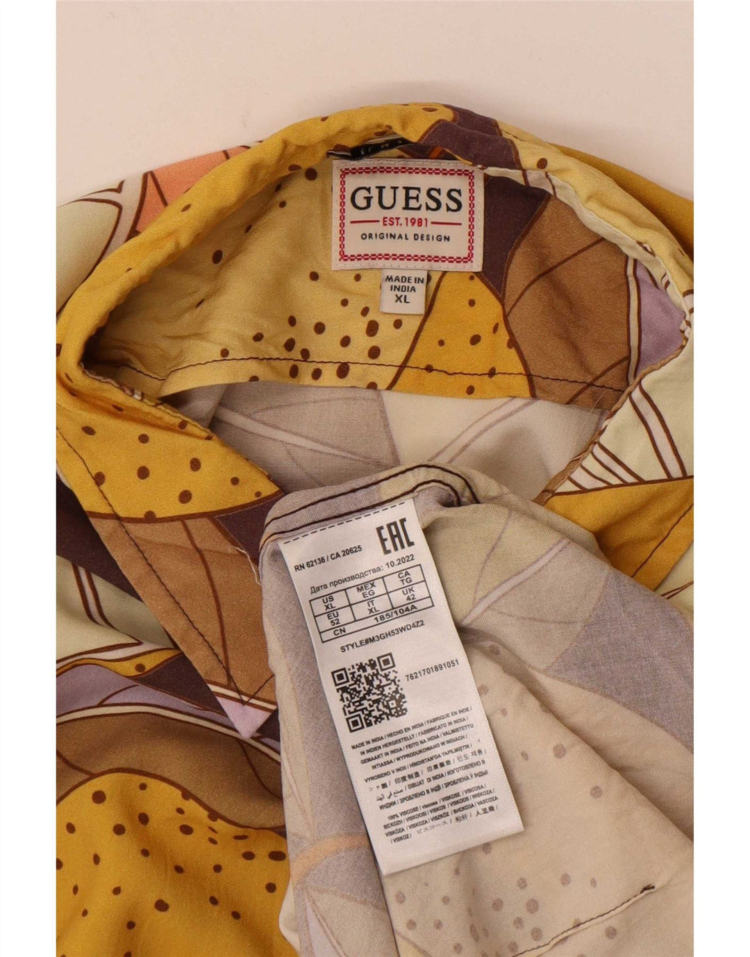 Guess Camisa masculina de manga curta XL multicolorida