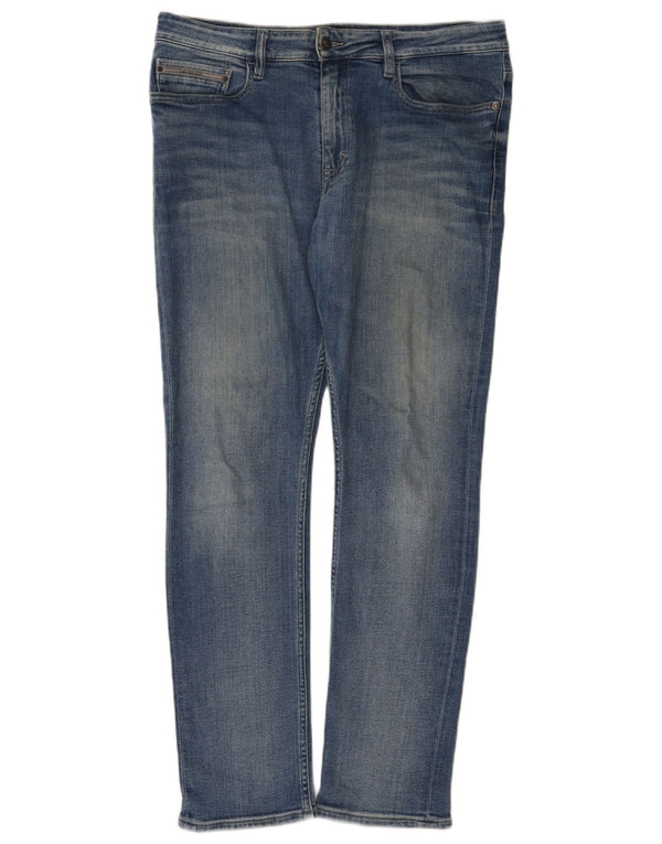 Calvin Klein Masculino Slim Jeans W34 L32 Azul Algodão