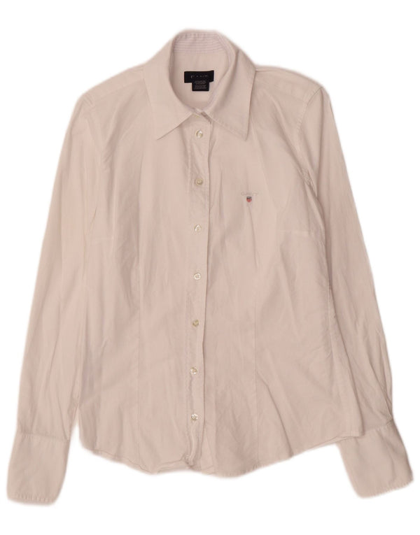 Camisa feminina Gant UK 10 pequena algodão branco