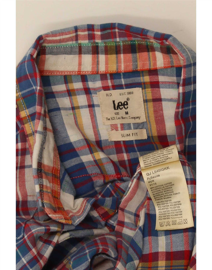 Camisa masculina Lee de manga curta slim fit, algodão xadrez médio multicolorido