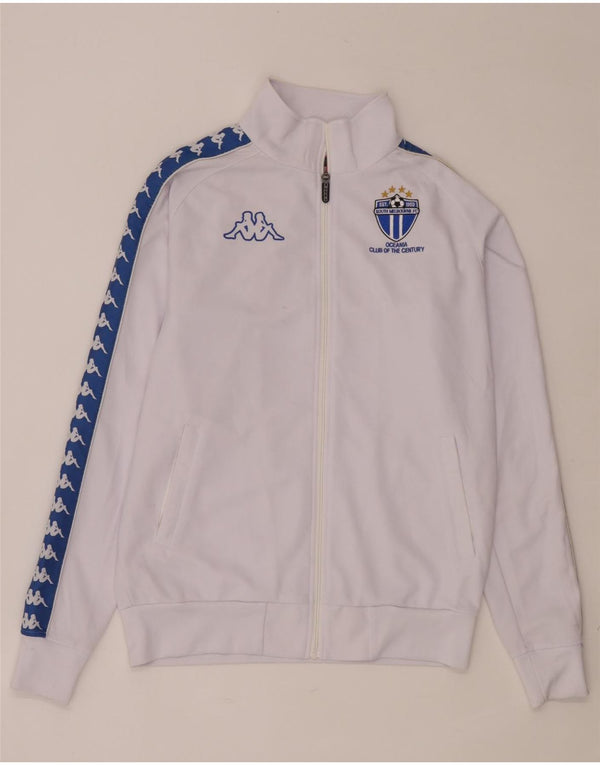 Kappa Mens Graphic Tracksuit Top Jaqueta Médio Branco Colourblock Poliéster