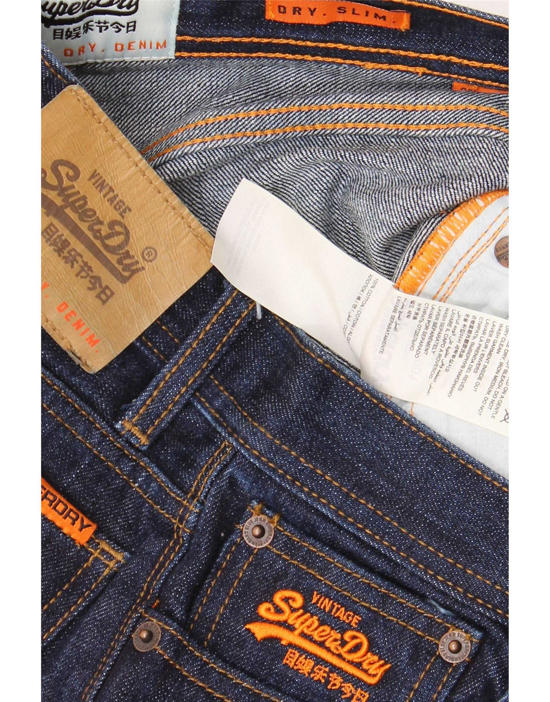 Superdry Jeans Slim Feminino W28 L30 Azul Marinho Algodão