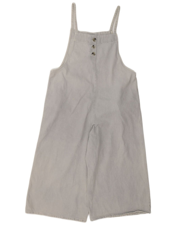 Zara Womens Denim Playsuit UK 16 Large Blue Cotton