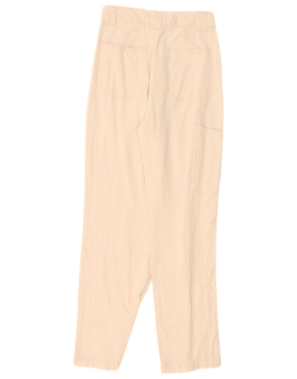 Calça cargo reta feminina Zara EU 34 2XS W24 L30 branco