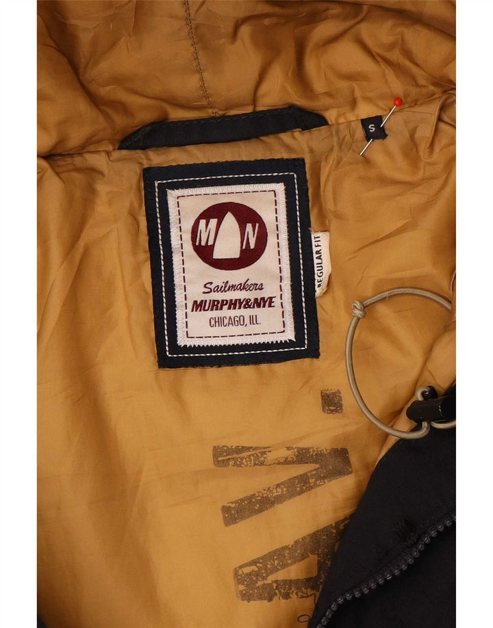 Casaco acolchoado com capuz masculino Murphy & Nye Sailmakers Reino Unido 36 pequeno preto
