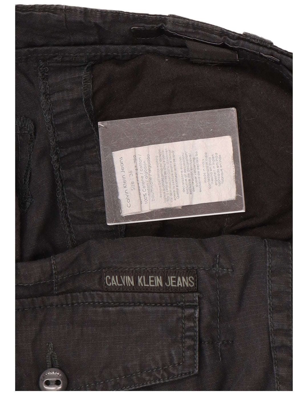 Shorts cargo masculino CALVIN KLEIN W36 grande algodão preto