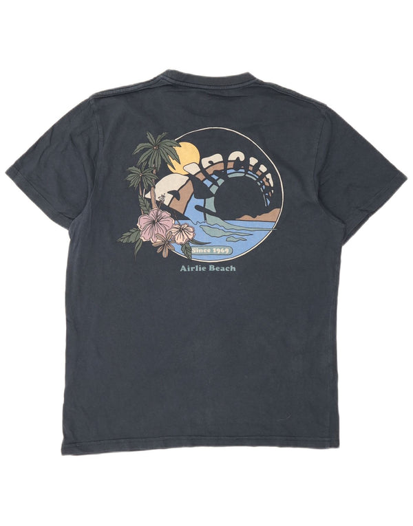 Camiseta masculina Rip Curl com ajuste padrão gráfico pequeno azul marinho praia
