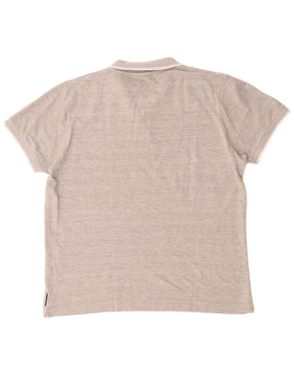 Camisa polo masculina French Connection grande algodão cinza