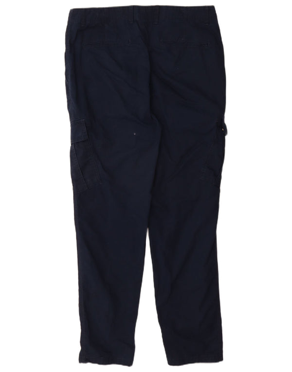 Calça cargo slim masculina Marks & Spencer W36 L31 algodão azul marinho
