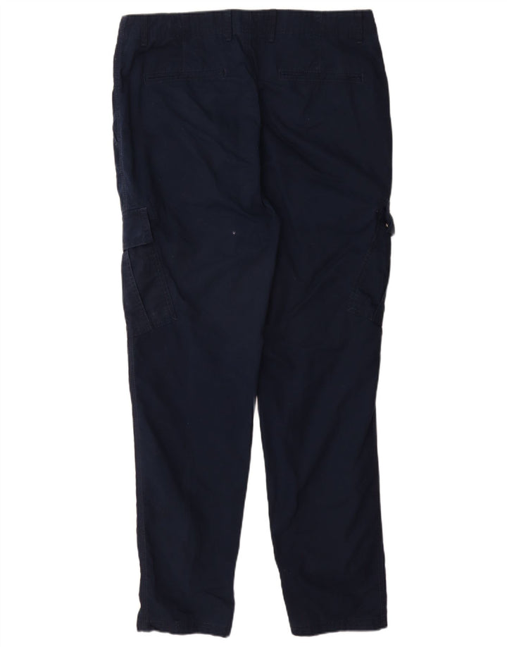Calça cargo slim masculina Marks & Spencer W36 L31 algodão azul marinho