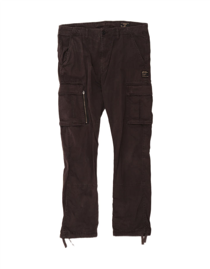 Calça cargo reta masculina Superdry W32 L29 algodão preto