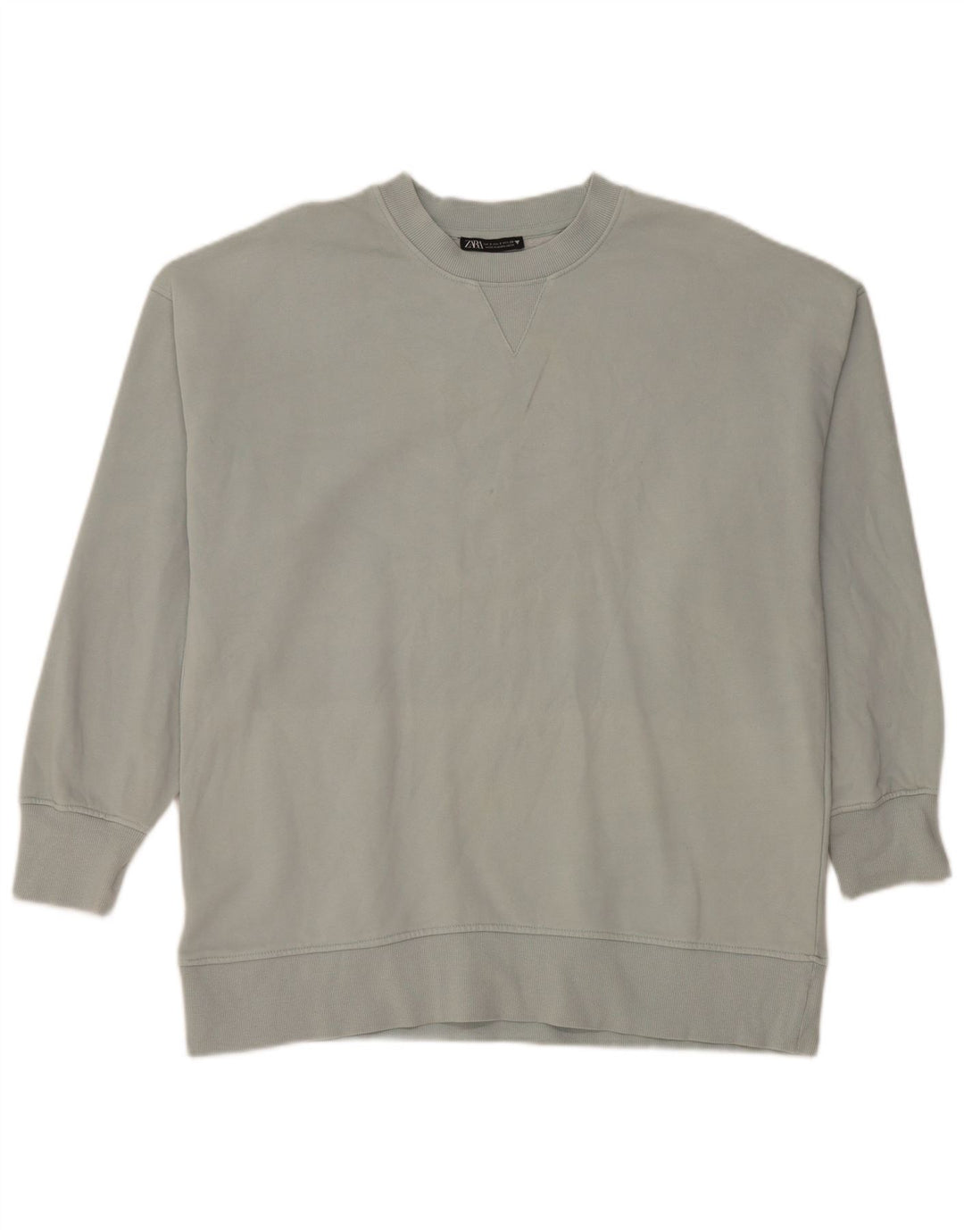 Zara moletom feminino oversized jumper UK 10 pequeno algodão cinza