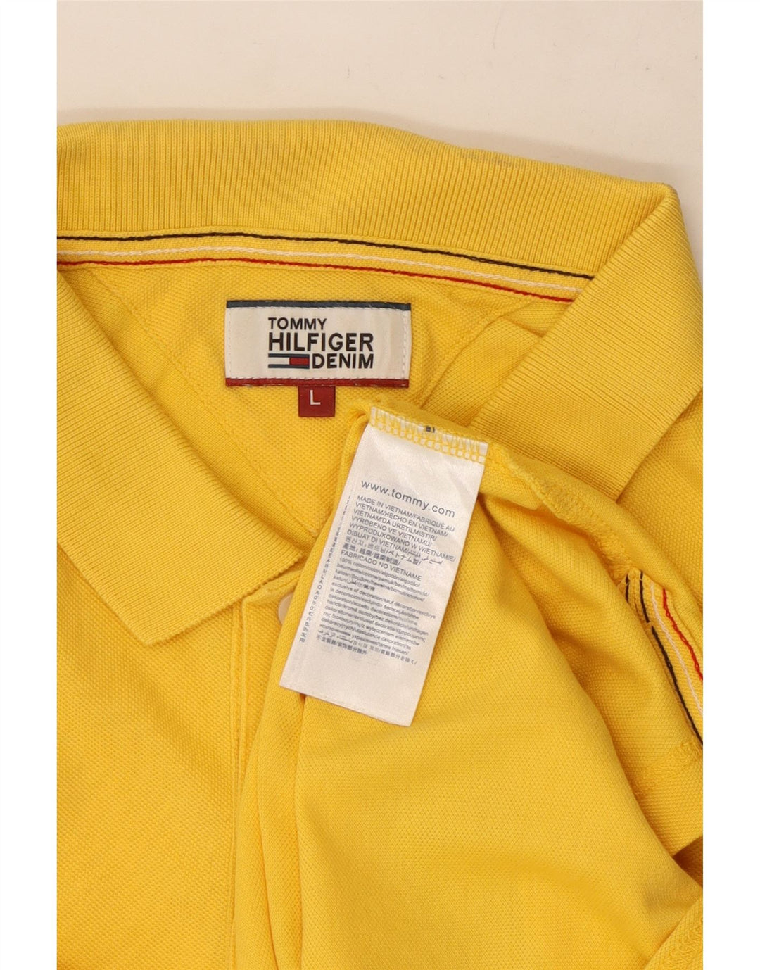 Camisa polo masculina Tommy Hilfiger grande algodão amarelo