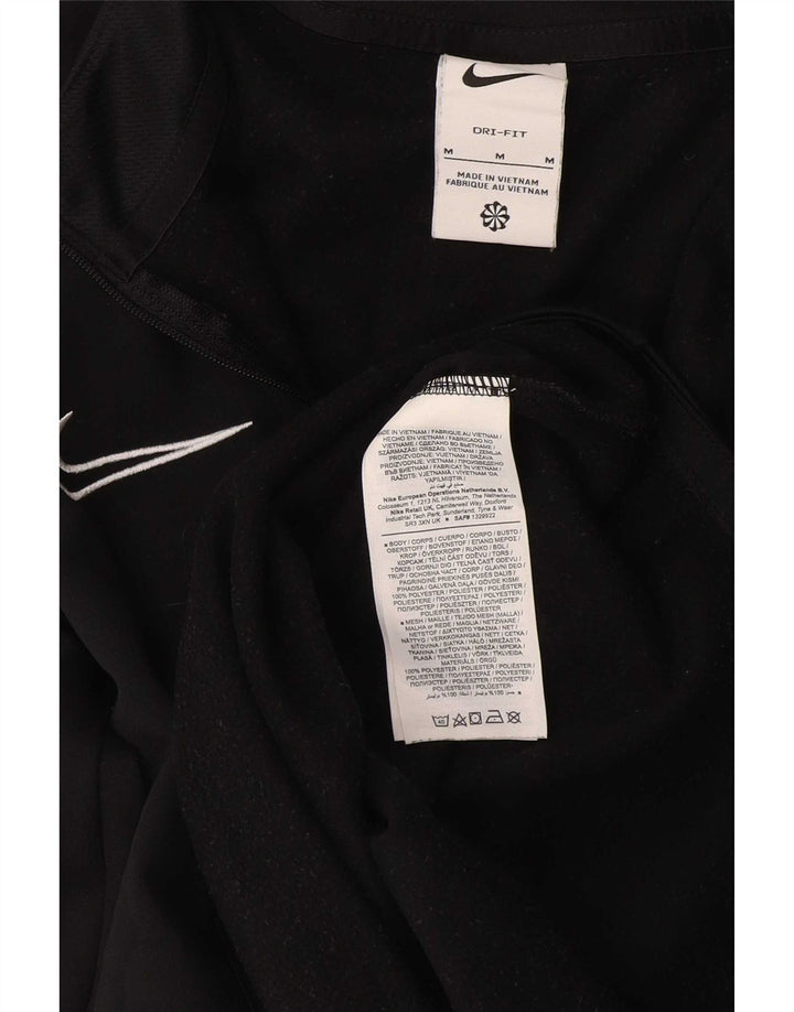 Nike Mens Dri Fit Zip Neck Pullover Treino Top Médio Preto Colourblock