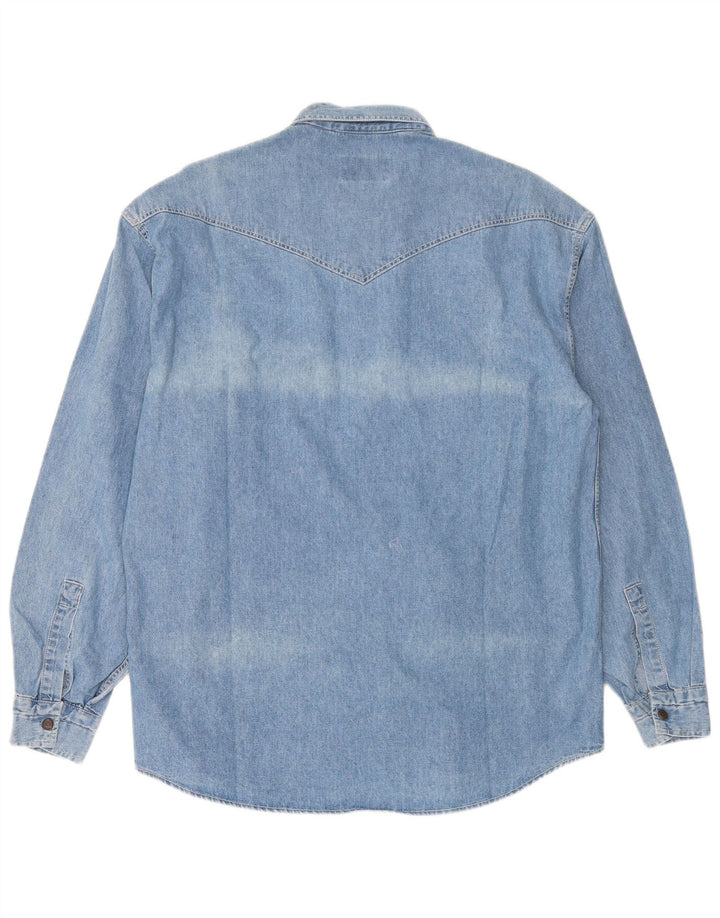 Camisa jeans masculina WAMPUM de algodão azul médio