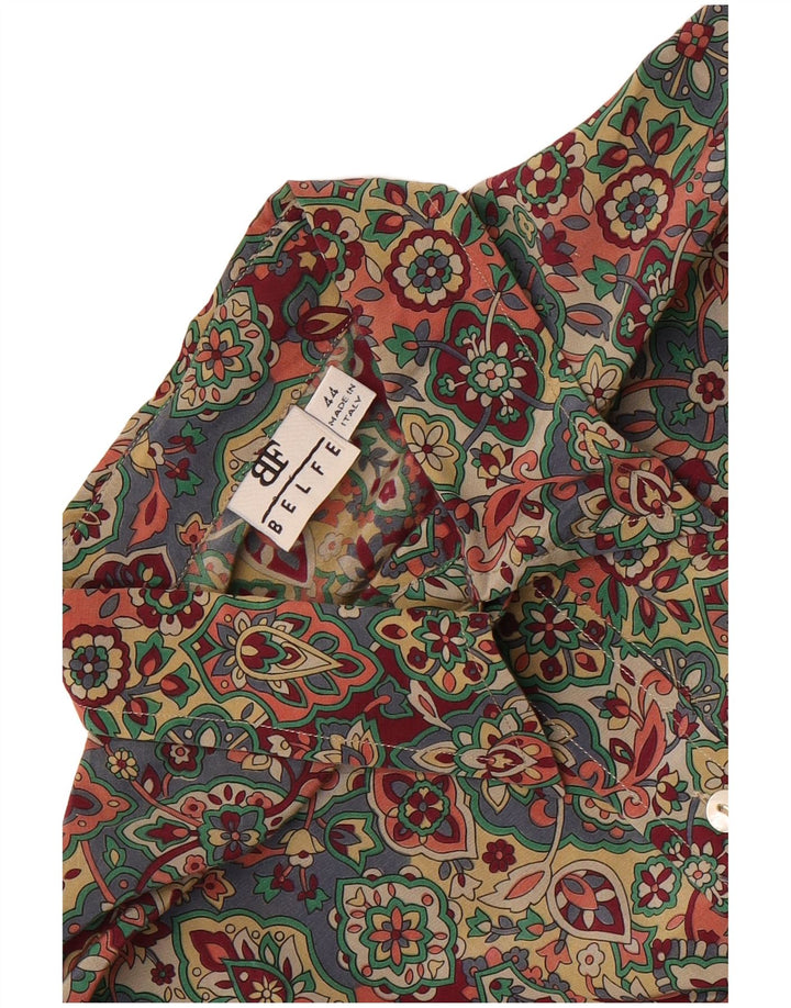 Camisa feminina Belfe manga curta oversized IT 44 médio floral multicolorido