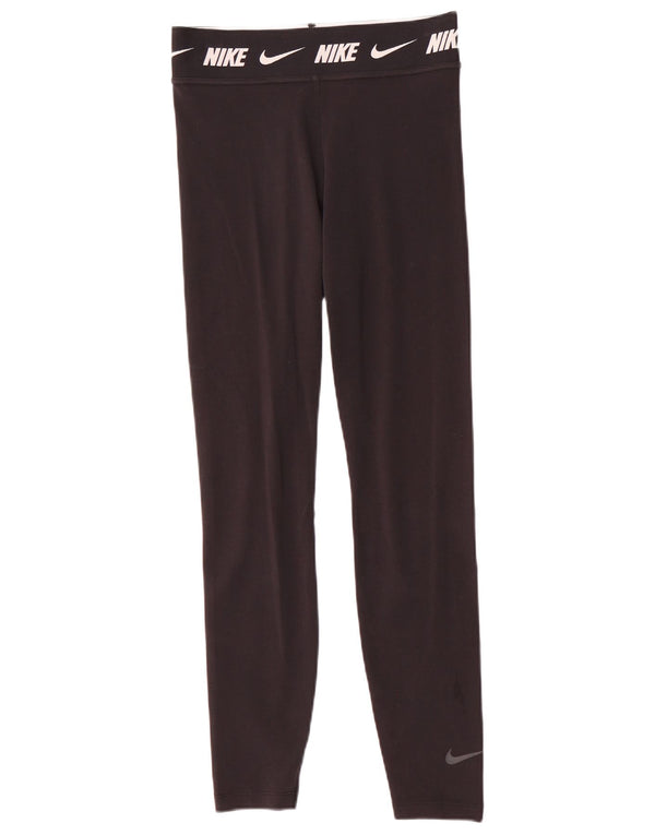 Leggings Nike Femininas Gráficas UK 10 Pequenas Algodão Preto