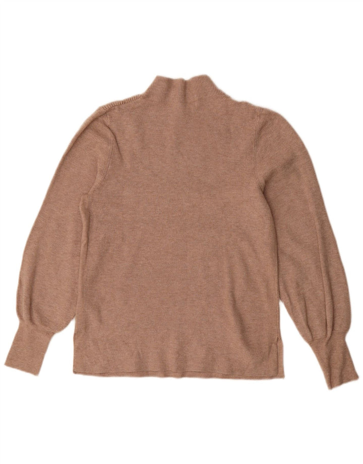 Suéter feminino Marks & Spencer com gola tartaruga Reino Unido 14 marrom médio