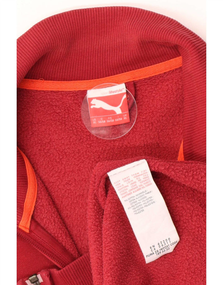 Puma Mens Tracksuit Top Jacket XL Borgonha Algodão