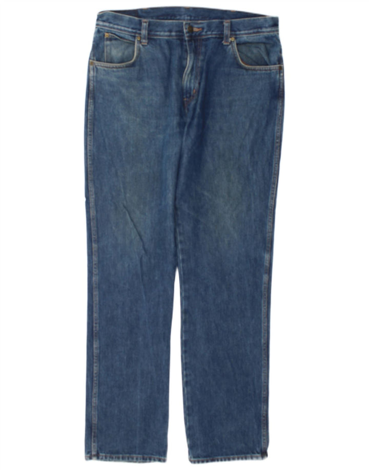 Wrangler Mens Regular Fit Jeans Reta W36 L34 Azul Algodão