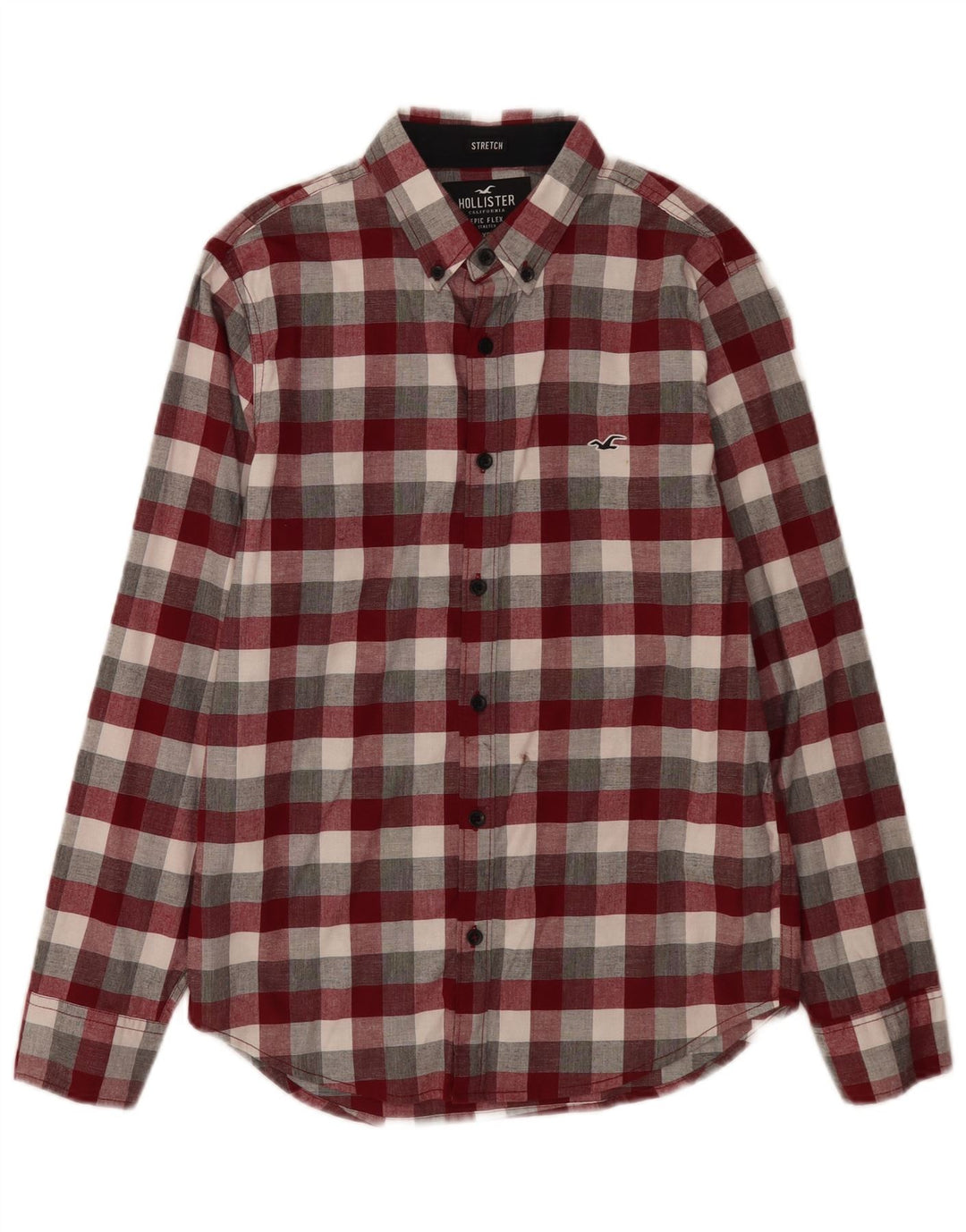 Camisa masculina Hollister XS de algodão xadrez multicolorido
