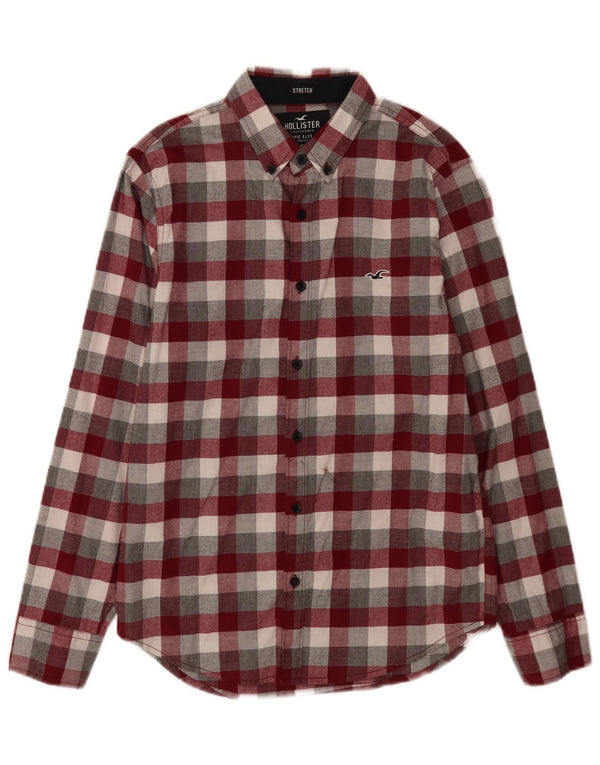 Camisa masculina Hollister XS de algodão xadrez multicolorido