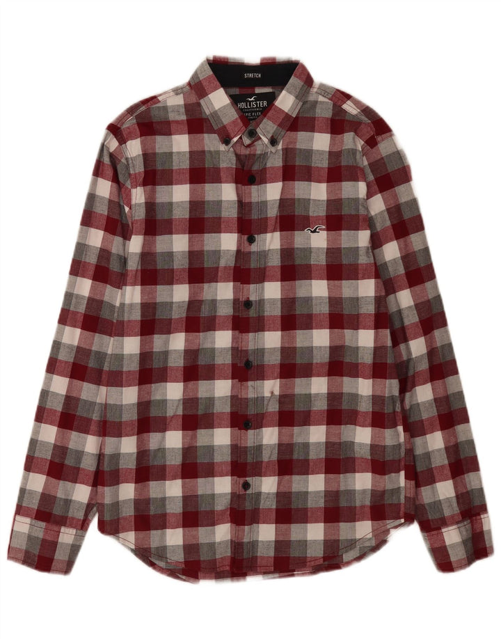 Camisa masculina Hollister XS de algodão xadrez multicolorido