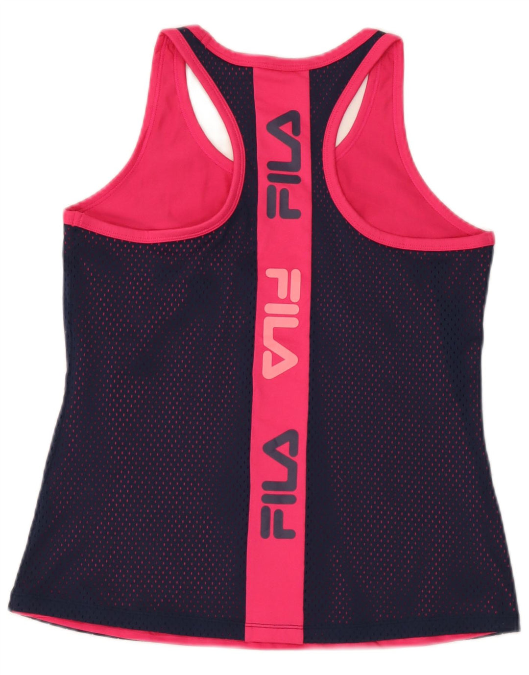 Fila Womens Graphic Vest Top UK 12 Médio Azul Marinho Colourblock Poliéster