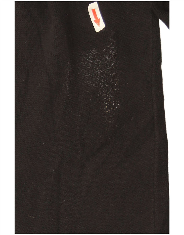 Zara Suéter feminino oversized com gola redonda Reino Unido 14 algodão preto médio