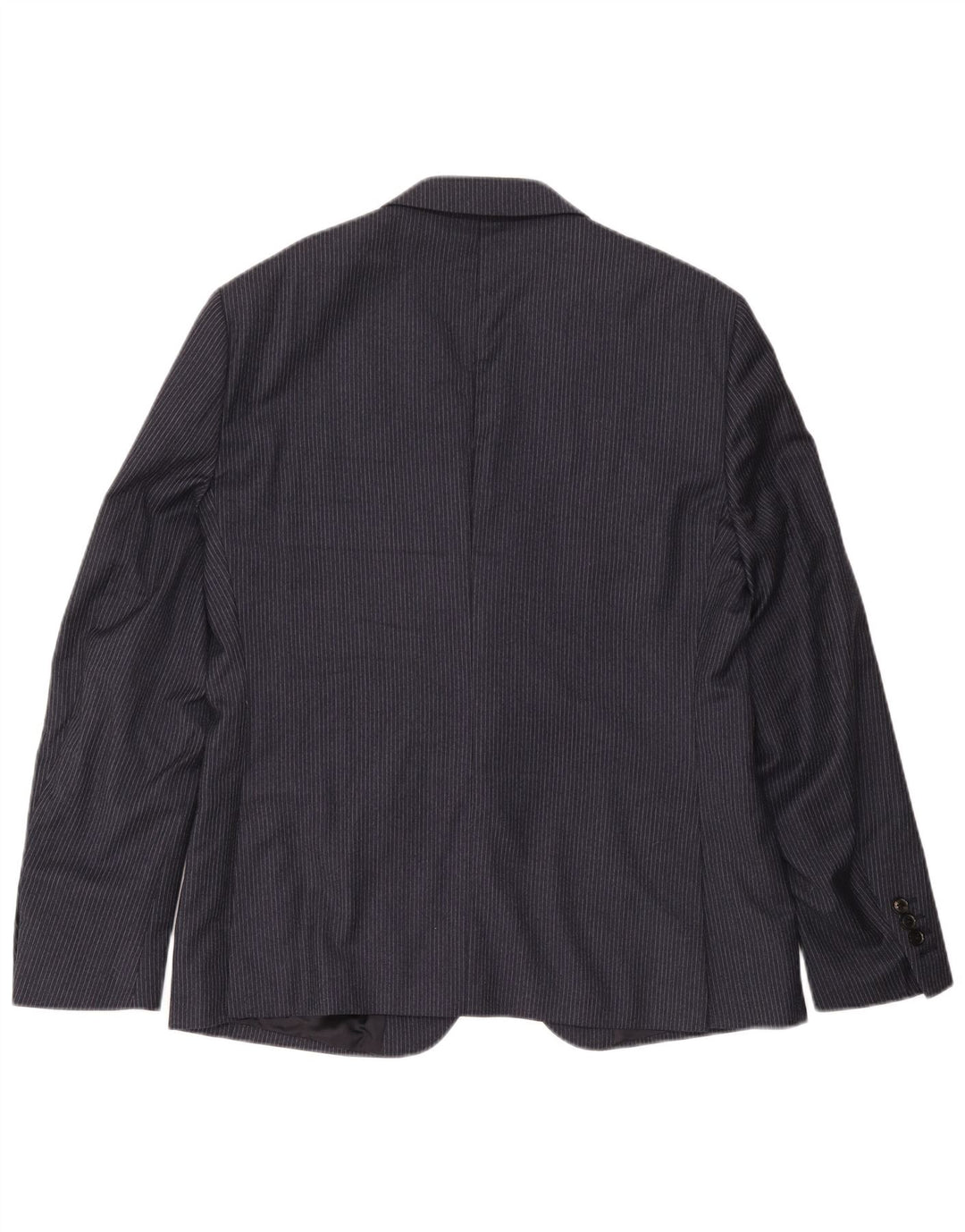 Jaqueta blazer masculina Reiss com 2 botões Reino Unido 40 grande lã listrada azul marinho