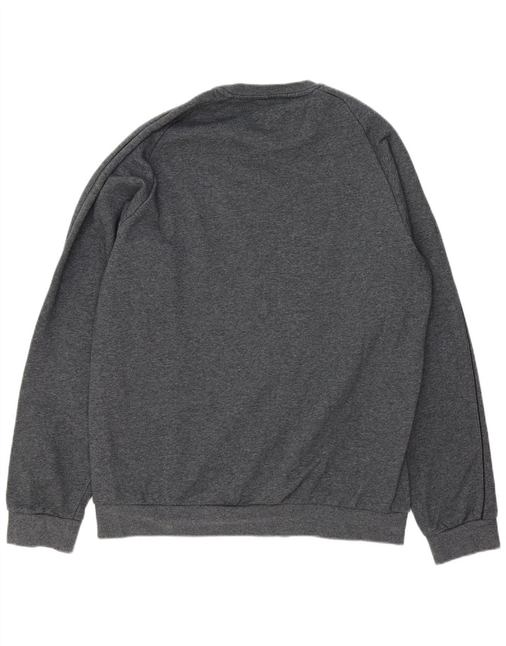 ADIDAS Mens Moletom Jumper Grande Algodão Cinza
