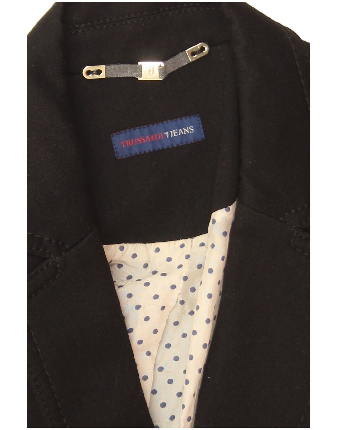 Trussardi Jeans Jaqueta blazer feminina de 2 botões Reino Unido 14 médio preto