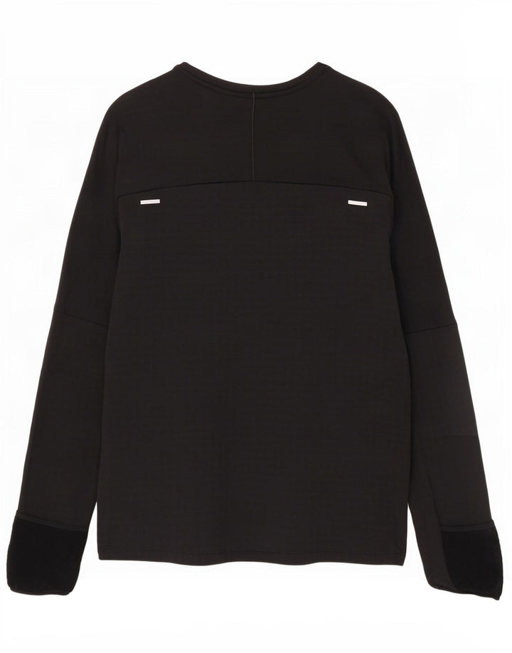 Top de corrida masculino Nike manga comprida poliéster preto médio