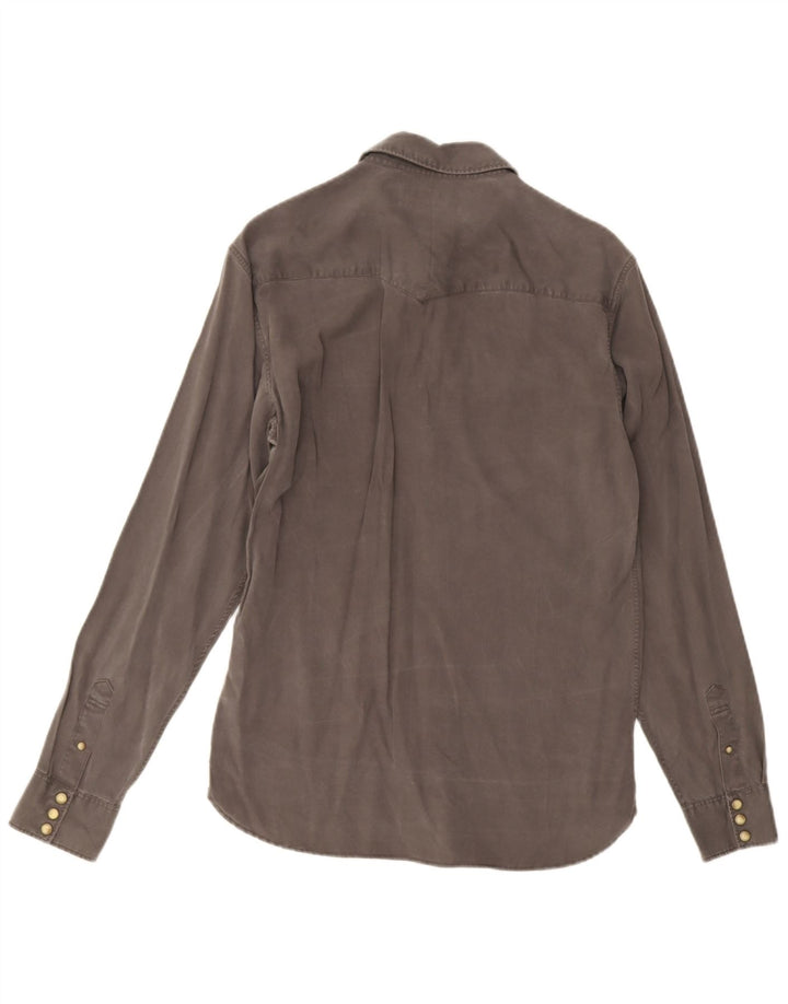 Camisa masculina All Saints pequena cinza Lyocell