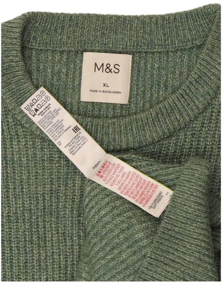 Suéter masculino Marks & Spencer com gola redonda XL poliamida verde