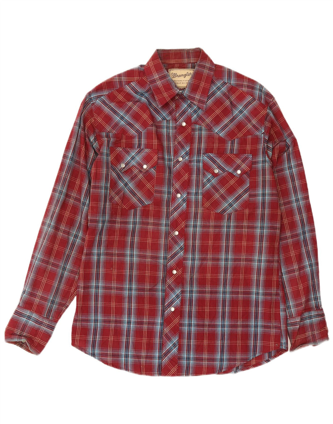 Camisa ocidental Wrangler masculina média xadrez Borgonha