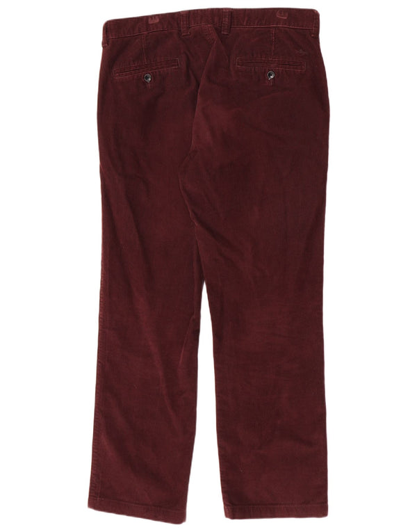 Calça masculina Dockers reta de veludo cotelê W34 L29 algodão borgonha