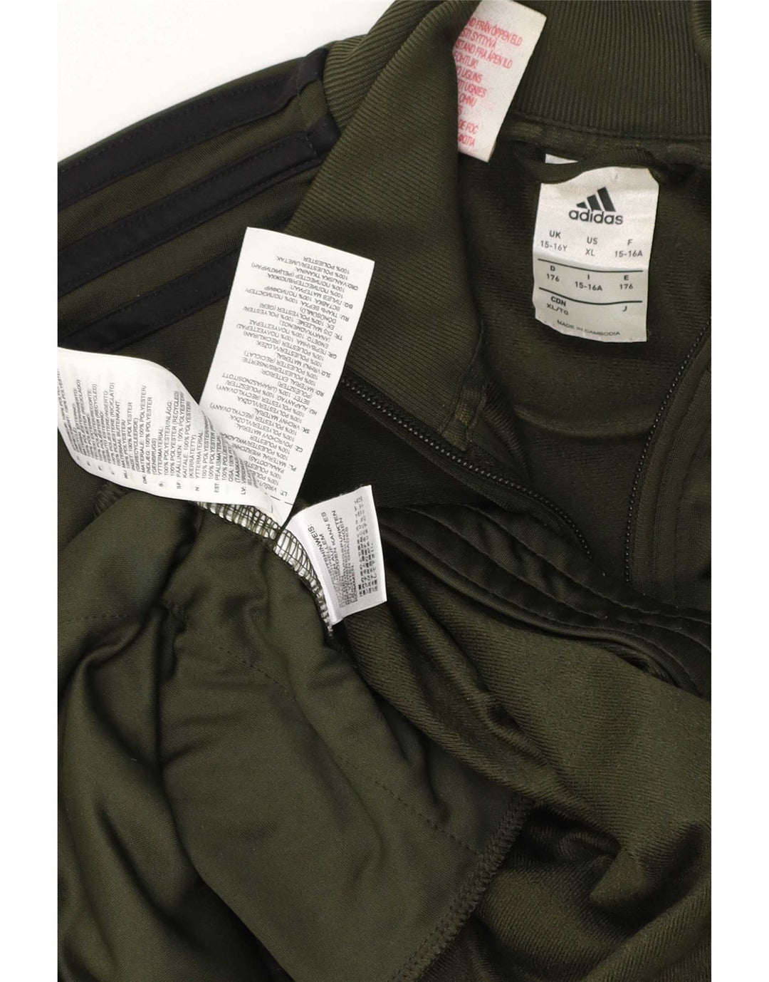 Casaco de treino Adidas menino 15-16 anos verde poliéster