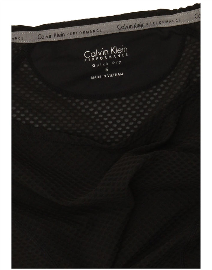 Calvin Klein Top feminino oversized manga comprida Reino Unido 10 pequeno preto