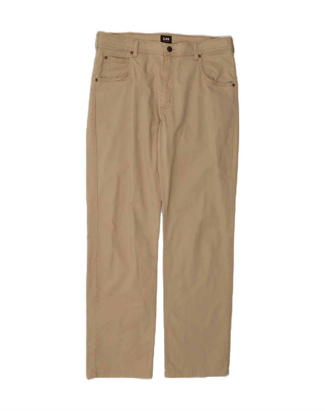 LEE Womens Brooklyn Straight Casual Trousers W34 L34  Beige Cotton Vintage Lee and Second-Hand Lee from Messina Hembry 