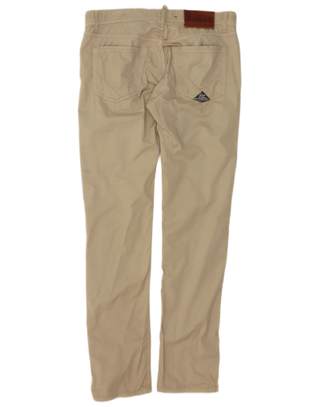 ROY ROGERS Calça casual masculina slim W32 L32 algodão bege